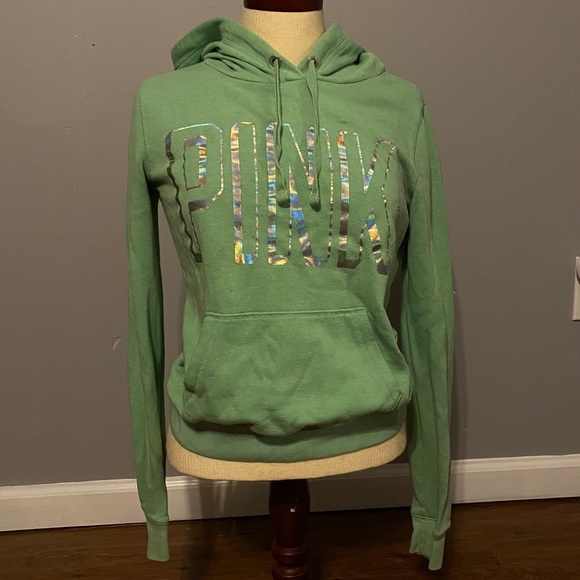 PINK Mint Green Hoodie - Picture 1 of 3